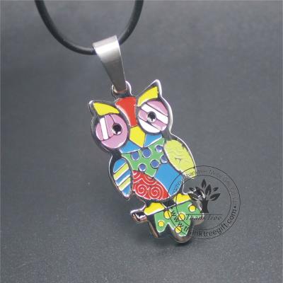 China Pendant Charm For Keepsake Gift Full Color Printing Metal Owl Pendant Charm For Keepsake Gift for sale