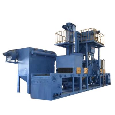 China Surface Treatment And Shot Blasting Reinforcing Automatic Shot Blasting Machine With Wire Mesh Belt Conveyor Continuous Steel Feeding for sale