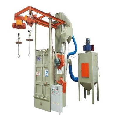 China Rust / corrosion proof hanger before powder spraying, zinc alloy treatment sandblasting equipment, hook shot blasting machine for sale