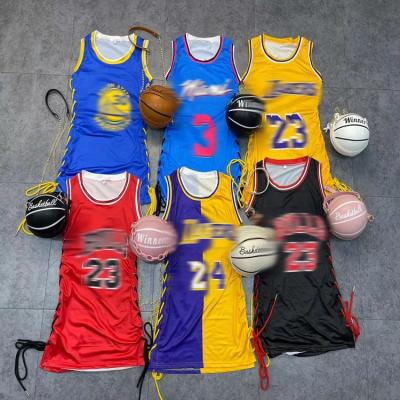 China Antibacterial Basketball Wear Ladies Basketball Jersey Dress Red Women for sale