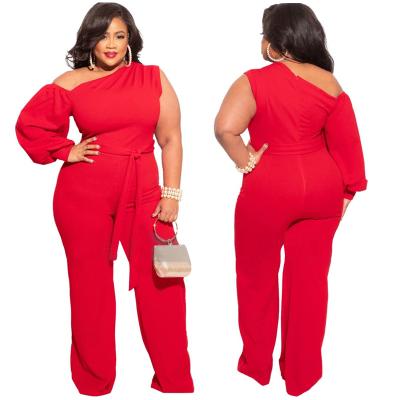 China Anti-Static Spring Solid Color Plus Size Bodycon Jumpsuit Plus Size Jumpsuit Playsuit For Women for sale