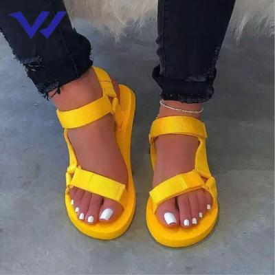 China 2020 Fashion Latest Trend Women's Neon Color Ankle Strap Sandals Women's Summer Sandals for sale