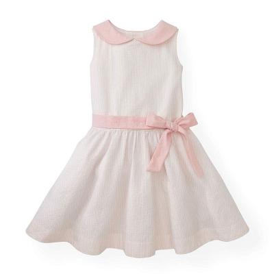 China Anti-Static Rocket Dress Summer Dress Girls Cotton Sleeveless Soft Cotton Seersucker Bubble Waist Contrast Collar for sale