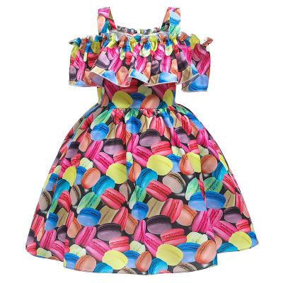 China New style factories breathable clothing children wears for 2 years old and older girls beautiful Gullus printed chiffon dress for sale