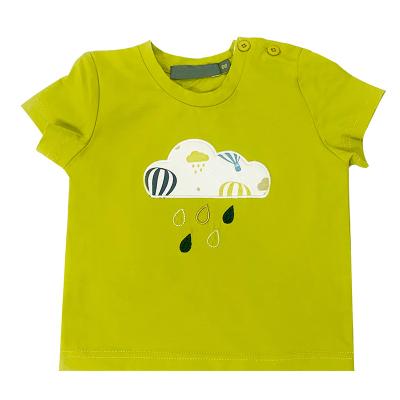 China Compressed high quality custom made t shirt for kids girls cotton yellow cartoon with buttons regardless of gender girls t shirts for sale