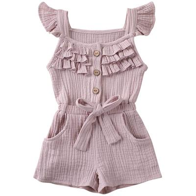 China Fashion High Quality QUICK DRY Custom Baby Clothes Girls Light Purple Overalls Cotton Toddler Ski Jumpsuits for sale