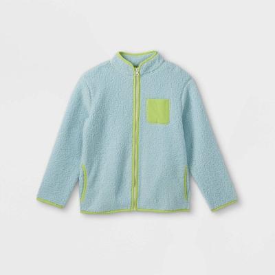 China Anti-wrinkle kids outwears solid with contrast trimming sherpa fabric turtle neck zipper girls jacket winter coat for sale