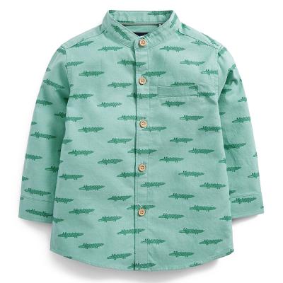 China Breathable High Quality Boys T-shirt For Kids Slim Fit 100% Cotton Long Sleeve Grandpa Summer Green Shirts For Boys for sale