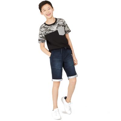 China New Arrival Best Designer Child Comfortable Clothing Breathable With Chest Pocket Black Cotton And Polyester Kids Boys T-Shirts for sale