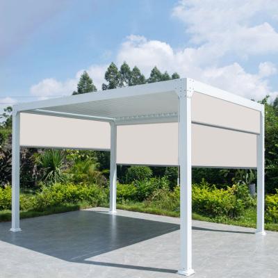 China Canopy opening and closing top sunshade, waterproof and electric awning, aluminum rattan frame system, backyard roof pavilion for sale