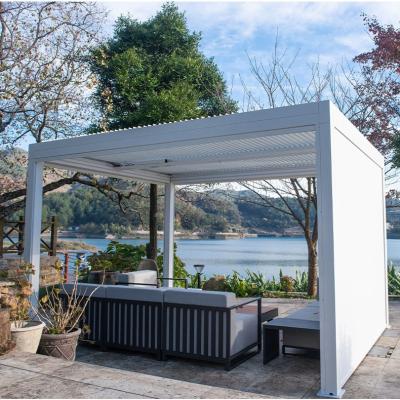 China Factory Price Canopy Top Opening And Closing Electric Adjustable Waterproof Sunshade Canopies Aluminum Greenhouse for sale