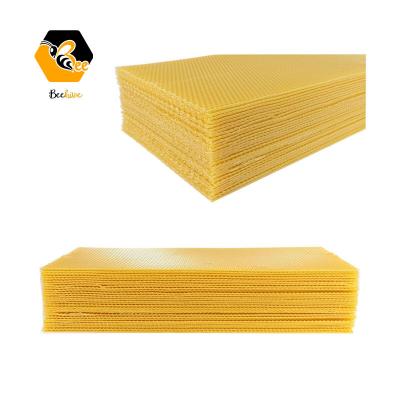 China Yellow Honey Bee Frame Nest Foundation Bee Farm High Quality Custom Size Beehive Honeycomb Base Sheet Covers for sale