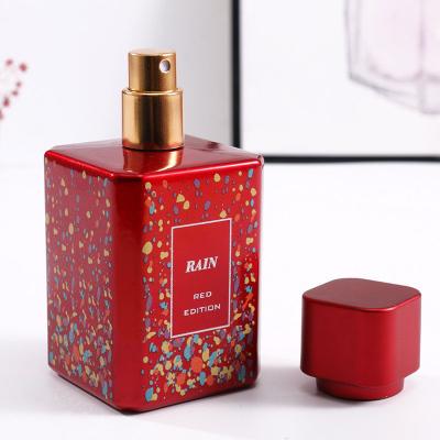 China Cosmetic Grade Perfume Bottle 55ML Current High Grade Wholesale Plated Glass Bottle Customizable LOGO Screw Perfume Spray Bottle for sale