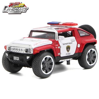 China Diecast Toy 1/32 Scale Hummer Police Diecast Vehicles Model Cars Toys With Openable Doors/Diecast Function/Lightweight/Music For Boys As Gift for sale