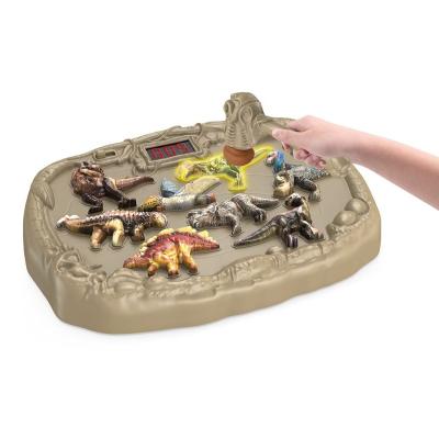 China Develop multi-lingual fine motor skills dinosaur knowledge to beat a mole toy dinosaur game board game crushing educational toy with sound music and lighting for sale