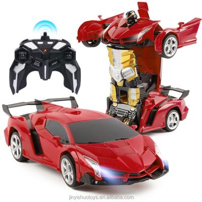 China High Speed ​​Radio Control With 360 One Button Deformation Car Remote Control Robot One Degree Drift rc car stunt toys 2.4G RC for sale