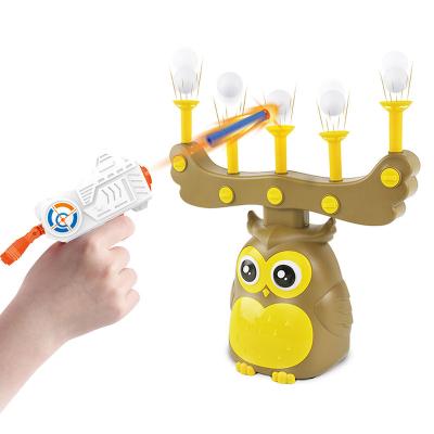 China Indoor Electric Owl Toy Shooting Games Children's Floating Shooting Games Indoor Target Practice Children's Target Practice Shooting Games with Soft Bullet Gun for sale