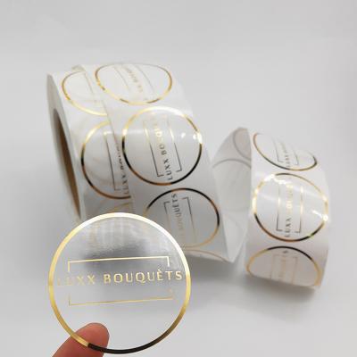 China Self-adhesive Clear Logo Cosmetic Jar Sticker Customized Round Label Waterproof Clear Gold Foil Printing Waterproof Custom Labels for sale