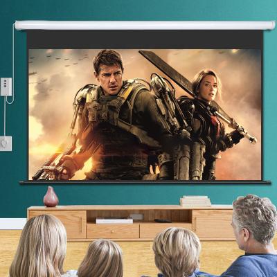 China Ambient Light Rejecting 60 - 180 Inch Home Theater Ceiling Projector Screen Desktop Hidden Wall Mounted Motorized Motorized Electric Projection Screen Hd 4k for sale