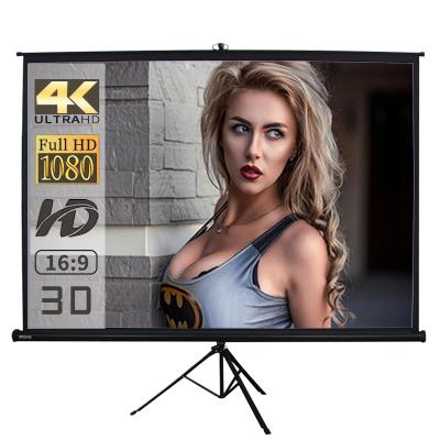 China 4K HD Projection Screen 60 80 100 120 150 180 16:9 Inch 4:3 HD Home Theater Projector Screen Stand Tripod Outdoor Foldable Portable Projection Screen for sale