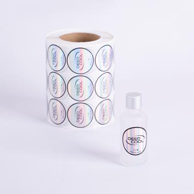 China Self-adhesive Clear Logo Cosmetic Jar Sticker Customized Round Label Waterproof Clear Gold Foil Printing Waterproof Custom Labels for sale