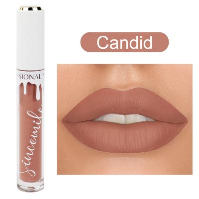 China Free sample vegan lip gloss base seller private label luxury custom lip waterproof lip gloss velvet waterproof nude matte liquid lipstick for sale