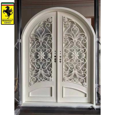 China Custom modern anti-theft cast main forged villa directory design iron front door malaysian silver steel door factory direct sales for sale