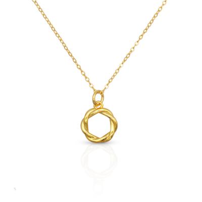 China 2022 Trendy Delicacy 18k Gold Plated Garland Design Line Jewelry Geometric Wrap Circle Pendant Necklace 925 Sterling Silver for sale