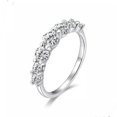 China CLASSIC 925 Sterling Silver Ring, Zircon CZ Diamond Eternity Engagement Wedding Band Ring for sale