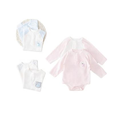 China Fashionable eco-friendly basic raglan sleeve coverall with button-shoulder environmental protection healthy newborn baby sie for sale