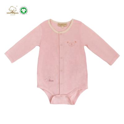 China Comfotable Blara Eco-Friendly Baby Rompers With Button Long Sleeve Organic Cotton Toddler Sleepsuit Unisex Manufacturing for sale