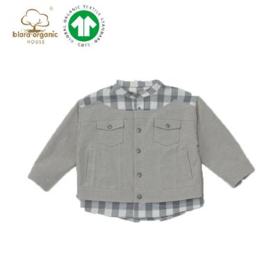 China AQL2.5 Quality School Autumn Thicken Splicing Organic French Cotton Double Edge Breathable Overshirt For Unisex Kids for sale