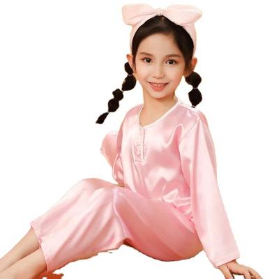 China 2 Pieces Loungewear Silk Sleep Pajamas Nightgowns Breathable Loose Girl's Custom Cartoon Printing Print Sets for sale