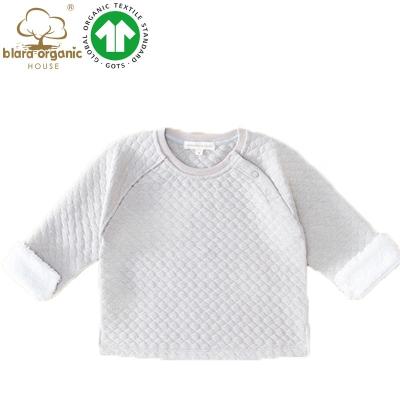 China GOTS Breathable Certified Breathable Autumn Baby Crewneck Sweater Shirt Plus Size Warm Inner Shirts for sale