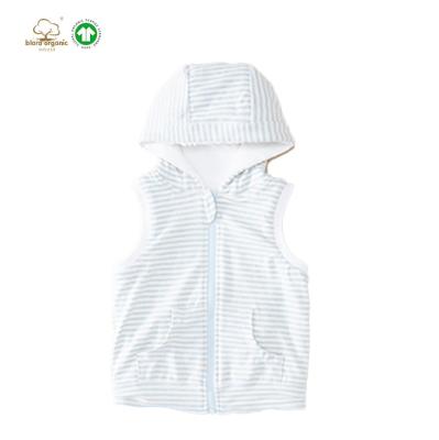 China Natural Panties Dyeing Organic Cotton Girls Tank Tops GOST Certified Plush Toddler Infant Warm Hooded Clothes Super Soft White Sleeveless Vest for sale