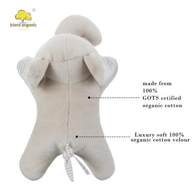 China Comfotable GOTS Cotton Certification Organic Elephant Plush Stuffed Toys Sleep Accompany Baby Elephant Dolls With Pacifier for sale