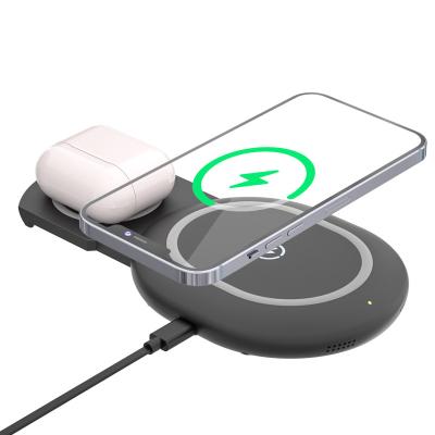 China 2 IN 1 New Technology 15W Wireless Charger Fast Charging 2 IN 1 Wireless Charger For iPhone and Earphone Wireless Charger Protection for sale