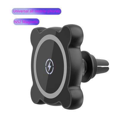 China Magnetic Mount 15W Wireless Car Phone Air Vent Charger Phone QC3.0 Wireless Chargers For All Smart Phones for sale