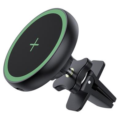 China 360 Degree Rotation OBSHI 15W Wireless Car Charger Magnetic Mount Fast Wireless Magnetic Car Charger Mount With 360 Degree Magnetic Charger for sale