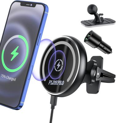 China Fast Charging Speed ​​New Mobile Phone Car Magnetic Wireless Charger For iPhone 12&13 Series for sale