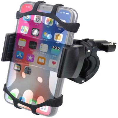 China 360 Degree Rotation Adjustable Flexible Bike Phone Holder Black Adjustable Bicycle Motorcycle Handlebar Phone Mount for sale