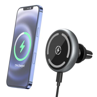 China 2021 New Mobile Phone Style 15W Car Magnetic Fast Wireless Charger For iPhone12/13 Car Magnetic Wireless Charger for sale