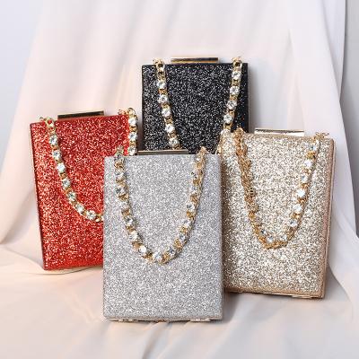 China 2021 New Fashion Dinner Bag Chain Rhinestone Portable Messenger Ladies Clutch Evening Bags for sale