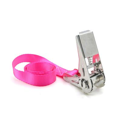 China Polyester 1inch spanngurt ratchet link stainless steel ratchet straps truck down lashing lock belt for sale