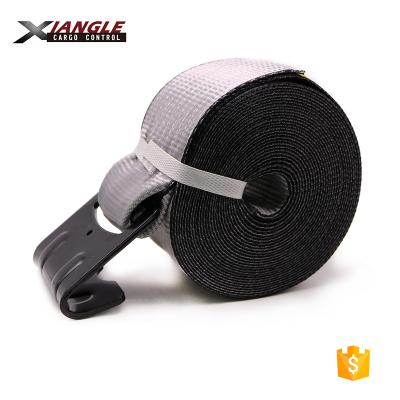 China PE/PP 100mm width 4inch length 30ft heavy duty winch moor ratchet straps with flat hooks for sale