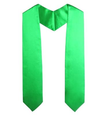 China Wholesale School Graduation Plain Kelly Green Satin Graduation Stoles for sale