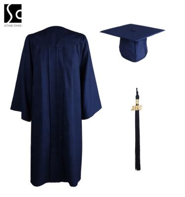 China School Adult High School Customized Matte Graduation Gown, College Graduation Long Gown for sale