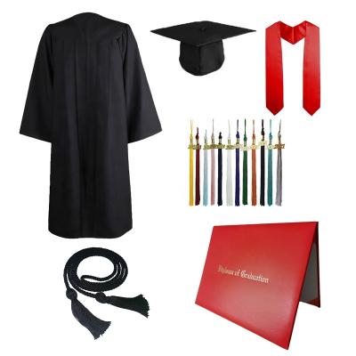 China School Customized Black School Graduation Tassels Graduation Hat And Gown for sale