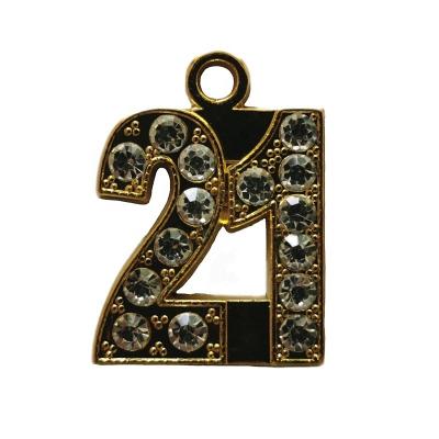 China School 21 Gold Bling/Ribbon Drop Date Charm for Graduation Tassel for sale