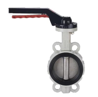 China General High End Valve Aluminum Alloy Body Wafer Butterfly Valve EPDM Lined Disc CF8 No Pin Lever Handle for sale